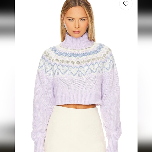 MAJORELLE Sweaters - MAJORELLE X Revolve Tamera Fairisle Sweater in Purple & Blue Crop NWT  Size S
